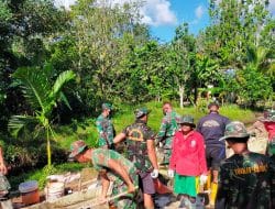 Kunjungan Dansatgas TMMD Ke-111 Kodim 1207/Pontianak Menjelang Selesai Pembangunan Jalan di Dusun Maju Jaya