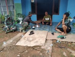 Segelas Kopi Pagi Mepererat Keakraban Satgas TMMD Ke-111 Kodim 1207/Pontianak Dengan Warga   