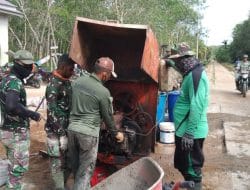 Aksi Operator Mesin Molen Satgas TMMD Ke-111 Kodim 1207/Pontianak   