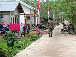 Berkibarnya Bendera Merah Putih Setelah Kegiatan TMMD Ke-111 Kodim 1207/Pontianak Selesai