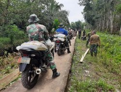 Jauh dan Sulitnya Medan Bukan Penghalang Bagi Satgas TMMD Ke-111 Kodim 1207/Pontianak   