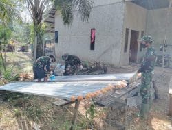 Tumbuhkan Rasa Cinta Tanah Air, Satgas TMMD Ke-111 Kodim 1207/Pontianak Buatkan Tiang Bendera Untuk Menyambut HUT RI Ke-76