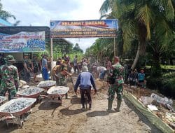 Hampir Selesainya Pembangunan Jalan Rabat Beton, Satgas TMMD Ke-111 Kodim 1207/Pontianak Bekerja Lebih Semangat