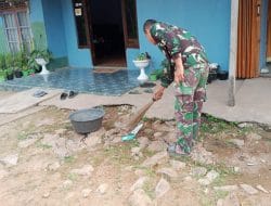 Bantuan Kecil Satgas TMMD Ke-111 Kodim 1207/Pontianak Kepada Orang Tua Angkat