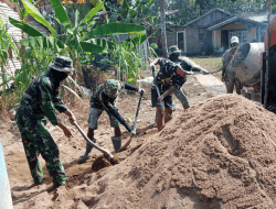 Semangat Kebersamaan Satgas TMMD Dengan Masyarakat Begitu Terasa