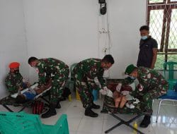 Jerit Tangis Warnai Sunatan Massal di Puskesmas Kuala Mandor B Dalam Rangka Kegiatan Non Fisik TMMD Ke-111 Kodim 1207/Pontianak