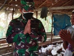 Dansatgas TMMD Ke-111 Kodim 1207/Pontianak Kunjungi Peternak Ayam Boiler
