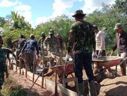 Hadirkan Persaudaraan Antara TNI Dengan Masyarakat di Lokasi TMMD Ke-111 Kodim 1207/Pontianak   