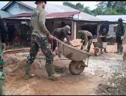 TNI AD, TNI AU, TNI AL Serta Polri dapat Menjadi Suatu Kemeriahan Di Lokasi TMMD Ke 111 Kodim 1202/Skw.