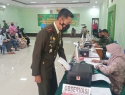 Peran Satgas TMMD Ke-111 Kodim 1009/Tanah Laut Dalam Serbuan Vaksinasi Nasional