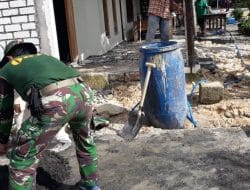 Drum Air Diletakkan Dilokasi Pekerjaan RTLH Untuk Memudahkan Satgas Bekerja