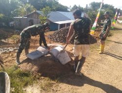 Pengecoran Jalan Rabat Beton Satgas TMMD Ke-111 Kodim 1202/Singkawang
