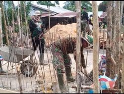 Satgas TMMD Ke 111 Kodim 1202/Skw Kerja Setulus Hati Di Lokasi TMMD.