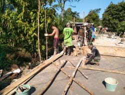 Anggota satgas TMMD selalu kompak dalam pengerjaan program ini