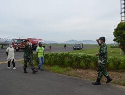 Tim Wasev Mayjen TNI Eka Wiharsa Tiba di Bandara Dr.Ferdinand Lumban Tobing, Sibolga Tapanuli Utara