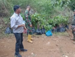 Hijaukan Lingkungan, Satgas TMMD Kodim Tapsel Bagi Bibit Tanaman
