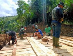 Kompak, Giat Bangun Jembatan Kelima TMMD Kodim tapsel