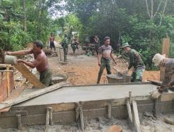 Pembuatan Jembatan Box Dikebut Satgas TMMD