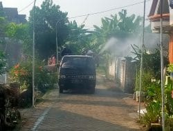 Lokasi TMMD 111, Kodim Gresik Disemprot Disinfektan