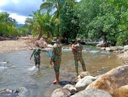 Satgas TMMD Kodim Tapsel, Ternyata Jago Cari Ikan Di Sungai
