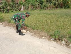 Dan SSK Sempatkan Waktu Untuk Membantu Anggota Satgas TMMD Mengangkut Material