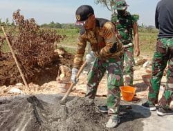 Masih Pagi-pagi Benar Satgas dan Warga Sudah Dilokasi Sasaran TMMD