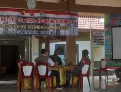 Cegah Covid-19, Satgas TMMD ke 111 Bersama Satgas Covid 19 Panceng Aktifkan Pos Pantau di Desa Siwalan