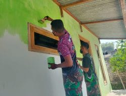 Setelah Ditembok Rumah Tasriah Di Cat Hijau Oleh Satgas TMMD