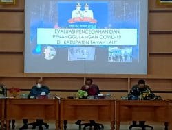 Dansatgas TMMD Hadiri Evaluasi Pencegahan Dan Penanggulangan Covid-19 Di Kabupaten Tanah Laut