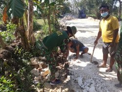 Dukung Ketahanan Pangan, Satgas TMMD Bantu Petani Panen Padi