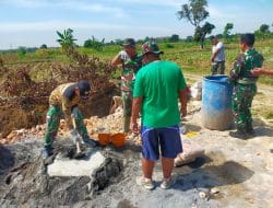 Pembuatan Tugu Prasasti TMMD Reguler 111, Masuk Tahap Pemasangan Bata