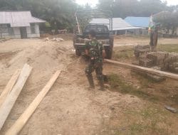 Dengan Menggunakan Mobil Dinas Satgas TMMD Langsir Material Di Lokasi TMMD Ke-111