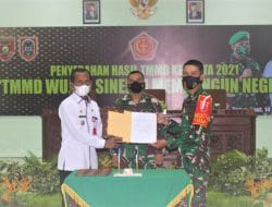 Selesai 100 %, Hasil TMMD Ke-111 TA 2021 Kodim 1009/Tanah Laut Diserahkan Dansatgas Kepada Bupati Tanah Laut