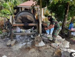 Sertu Tugimin, Operator Mesin Molen Andalan Koramil 1207-06/Sungai Ambawang Beraksi di TMMD Ke-111 TA.2021 Kodim 1207/Pontianak   