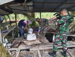 Semangat 55 Tim Penerangan  Kodim 1207/Pontianak Meliput Kegiatan TMMD Ke-111 TA. 2021