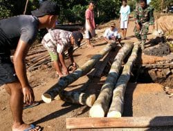 Jembatan Darurat Menuju Lokasi TMMD