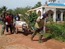 Gerobak Sarana Angkut Material TMMD Reguler Ke-111di Dusun Maju Jaya