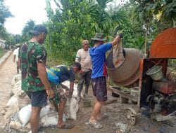 Satgas TMMD Ke-111 Kejar Target Dengan Menggunakan Mesin Molen