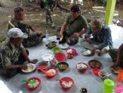 Sarapan Pagi Adalah Modal Utama Anggota TMMD Sebelum Memulai Aktifitas