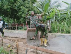 Serka Matares Koramil 1207-03/Pontianak Barat Turut Ikut TMMD Ke-111 di Desa Kuala Mandor B   