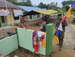 Program Satgas TMMD Ke-111 Di Desa Sentangau Jaya Ditutup, Maka Umbul-umbul Di Lepaskan Kembali
