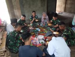 Satgas TMMD Ke-111 Kodim 1207/Pontianak Makan Bersama Orang Tua Asuh Sebelum Kembali Ke Satuan Masing-Masing