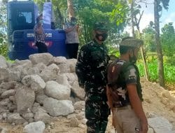 Rajin Bekerja Percepat Giat Bronjong Sungai Tretek TMMD ke 111 Kodim 0817 /Gresik