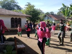 Jaga Kebugaran Satgas TMMD Tapsel Senam Bersama Warga