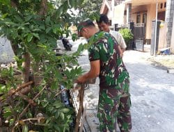 Serda Harisantoso Selesaikan Cat Rumah Bu Tasriah