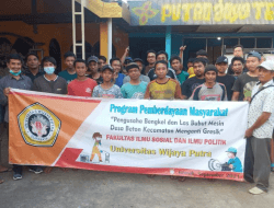 Program Pemberdayaan Masyarakat FISIP UWP Pengusaha Bengkel dan Las Bubut Mesin Usaha Dagang “DOA EMAK” Desa Beton Menganti Gresik di Era New Normal