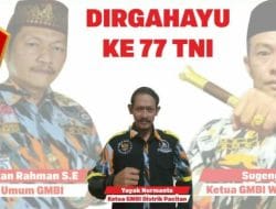 Keluarga Besar LSM GMBI Distrik Pacitan JaTim Mengucapkan Dirgahayu ke 77 TNI
