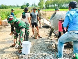 Pengerjaan Jembatan Kali Ungkal Ngantru TMMD 115 Kodim Bojonegoro Capai 45 Persen