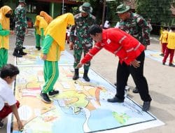 Bersama PMI dan TAGANA, Satgas TMMD 115 Kodim Bojonegoro Sosialisasikan Sekolah Siaga Bencana