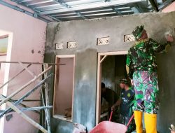 Wujud Kepedulian, Satgas TMMD 115 Kodim Bojonegoro bantu Pembangunan Musholla SLB Sekaran